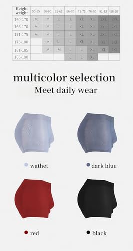 Men's Hip-Lifting Boxer Briefs Hip, Butt Padded Underwear Mens Mesh Shapewear Boxer Briefs Underwear for Man 2 Pack2