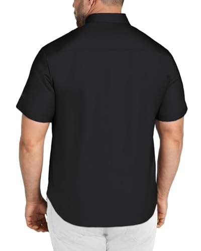 COOFANDY Big & Tall Dress Shirts for Men Short Sleeve Button Down Casual Shirts2