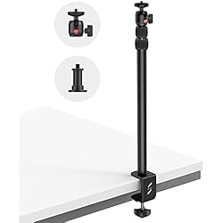 Soporte Camara Escritorio SmallRig Selection Soporte de Mesa Montaje en Escritorio para Cámara Teléfono Móvilcon Rótula Esférica de 1/4´´, Soporte de Luz Ajustable de 13´´ -35.4´´ con Abrazadera en C para Neewer LED Luz - 3488