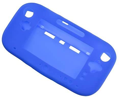 For WiiU Gamepad Controller Protective Soft Rubber Shell Case Cover WiiU Controller (Blue)