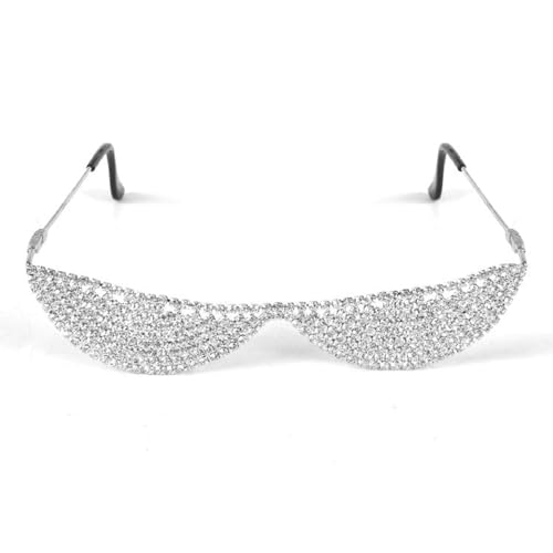 Fashion Crescent Rhinestone Eyeglass Frames Women bling Accessories Geometric Full Crystal Jewelry Eyewear Decoration