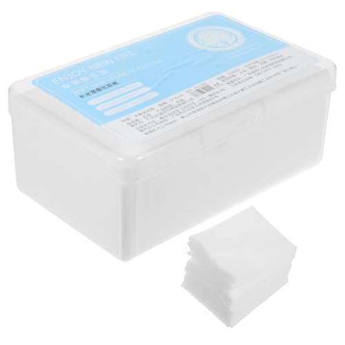 PACKOVE 1080pcs Facial Pads Cotton Pads Non-woven Fabric Square Nail Polish Remover Face Cleansing Disposable White Random Style