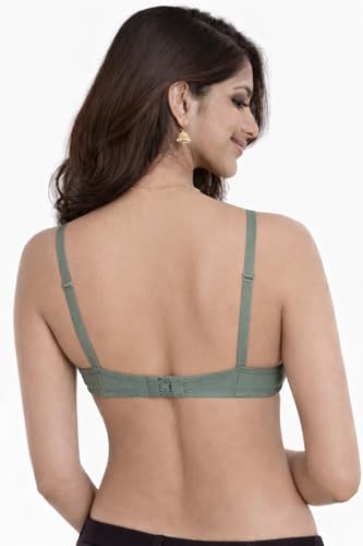 Image of Women's Cotton Medium Padded Bra | Soft & Breathable Fabric | Full Coverage Everyday Comfort Bra | Adjustable Straps & Back Hook Closure