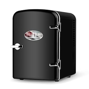 HealSmart Portable Mini Fridge, 4 Liter 6 Can Cooler and Warmer Compact Refrigerators with Observation Window, 100% Freon-Free & Eco Friendly for Drinks, 4L, Black HealSmart Portable Mini Fridge 4 Liter 6 Can Cooler and Warmer Compact Refrigerators with Observation Window 100 Freon Free Eco Friendly for Drinks 4L Black