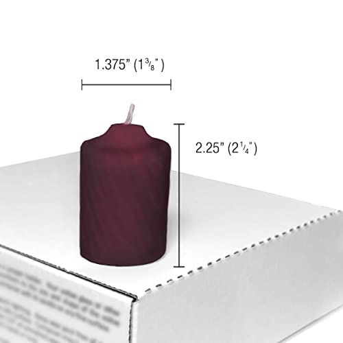 Burgundy Mulberry Scented Votive Candles - 15 Hour Long Burn Time - Textured Finish - Box Of 20 #TOP3