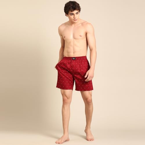 Image of Pepe Jeans Men's Printed 100% Cotton Regular Fit Boxer Shorts | Stylish AOP Print Comfortable Boxer for Daily Innerwear | Soft Breathable Cotton Fabric | Elastic Waistband | Everyday Comfort Wear
