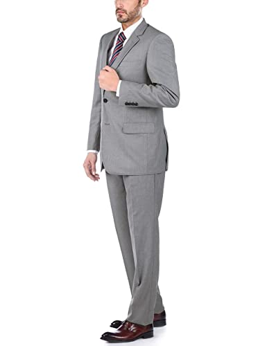 100% Wool Fashion Business Suit Classic Regular Fit Solid Color