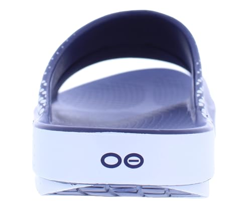 Image of OOFOS Ooah Sport Slide Unisex Shoes Size 9, Color: Matrix Navy-Blue