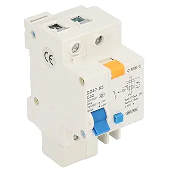 Residual Current Isolator, Automatically Cut Off AC 230V 400V Ground Fault Circuit Interrupter 32A Protect From Overload 1P+N for Engineering