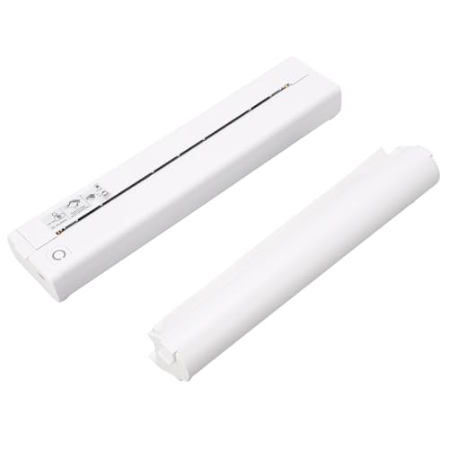 Image of Asixxsix Thermal Printer, 2000mAh Battery Bluetooth 5.4 Portable Printer, Wireless with Thermal Paper Bracket Carry Case 3 Rolls Paper Support 8.5x11 Inch for Travel Office Car Home (White)
