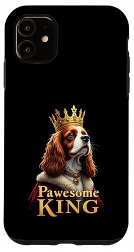 愉快なPawesome Cavalier King Charles Spaniel ドッグアート スマホケース iPhone 11 用