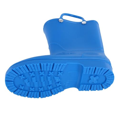 CTM Kids' Solid Color Waterproof Rainboots with Handles3