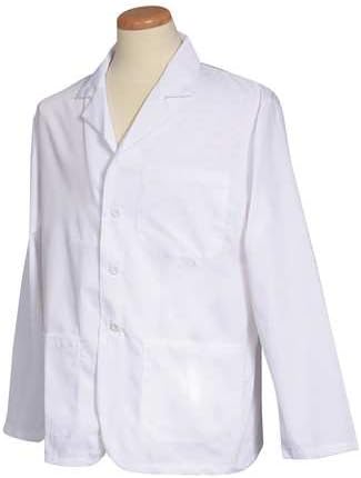 Lab Coat, L, White, 28-1/2 in. L