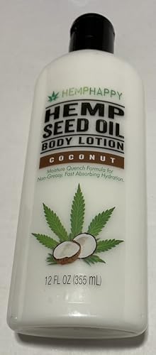 Hemp Seed Oil Body Lotion, Coconut Scent, Moisture Quench Formula, Non-Greasy Fast Absorbing Hydration, 12 FL OZ image 4
