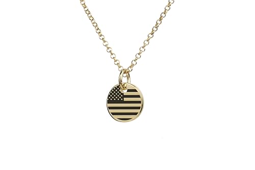 Collier gravé drapeau USA en or véritable, un bijou patriotique d'exception