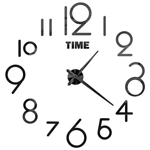 BaiWaNG Pendules Murales 3D Roman Numeral Acrylic Mirror Wall Clock Sticker DIY Quartz Clocks Watch Home Decoration Living Room Stickers,A-015B