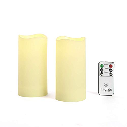 Lamplust Outdoor Flameless Candles 3X6 - Battery Operated, Waterproof, Flickering Led Flame, Remote Control With Timer, Decorative Pillar Candles For Outdoor Decor - Set Of 2 #TOP1