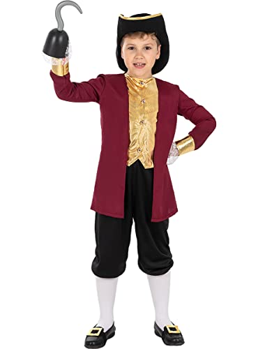 Funidelia | Disfraz de Capitán garfio para niño ▶ Peter Pan, Piratas, Cuentos, Capitán Hook -...