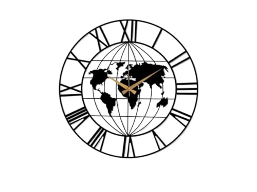 Image of Stylish Metal Analog Wall Clock for Living Room, Bedroom, Office, Kitchen, Home and Hall | Antique Fancy Big Size Modern Wall Watch for Home Decor (DA-3, 50CM)