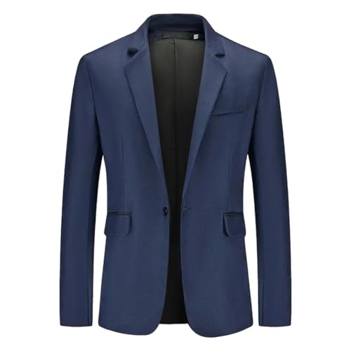 Men's Long-Sleeved Formal Blazer with Shawl Lapel Lightweight Blazer