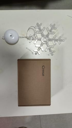 Cresue Auto Timer - 6 Pcs Christmas Snowflake Window Lights Decorations Battery Operated Snowflake Hanging Lights with Suction Cup & Slow Fade Mode for Holiday Indoor Decor
