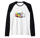 Photo Gallery t-shirt con scritta "happy easter". coniglietto pasquale con uova colorate maglia con maniche raglan Photo Gallery t-shirt con scritta "happy easter". coniglietto pasquale con uova colorate maglia con maniche raglan
