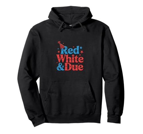 Red White and Due Youthful Stars Celebration Design Pullover Hoodie