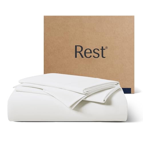 REST® Evercool®+ Starter Sheet Set, Queen, White, Breathable Bed Sheets for Hot Sleeper and Night...
