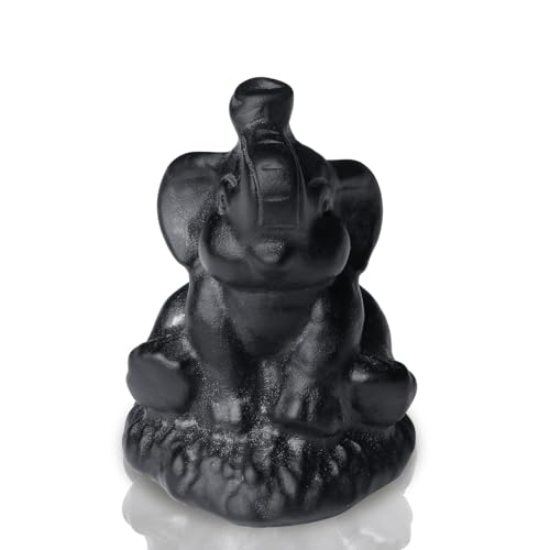 Figura Decorativa Elefante de Cristal Negro 2.2"