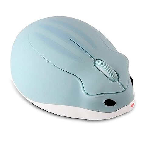 Ratón inalámbrico hámster azul con menos ruido para trabajar en PC sin distracciones
