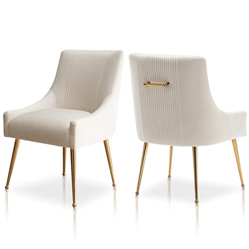 Modern Velvet Tufted Gold Leg Chairs