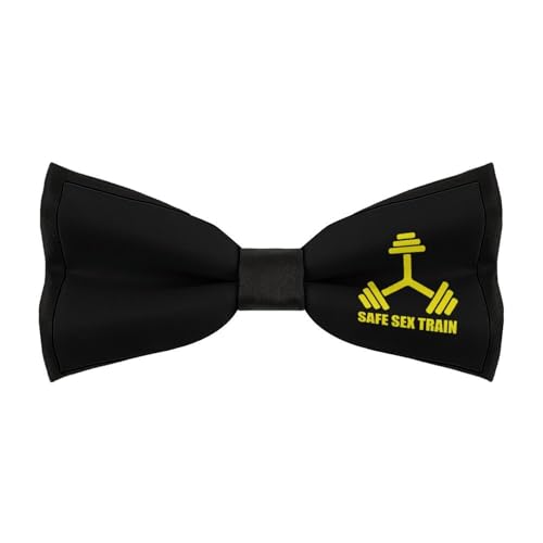 Image of Safe Seex Train Bow Ties for Men Adjustable Pre-Tied Bowtie Neck Band for Weddings Dances Parties