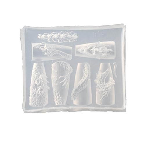 BYUTFA Molde de Silicona para decoración de uñas, Hermosos moldes para uñas 3D, Plantillas para uñas del Año del Dragón, moldes para Escultura, Decoraciones para manicuristas
