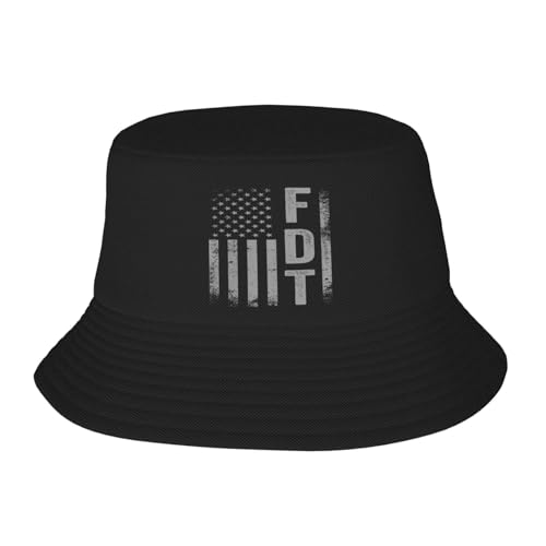 Fdt Hat Fuck T for Prison Impeach Anti 8647 T Prisoner Bucket Cap Sun Fisherman Hat Black