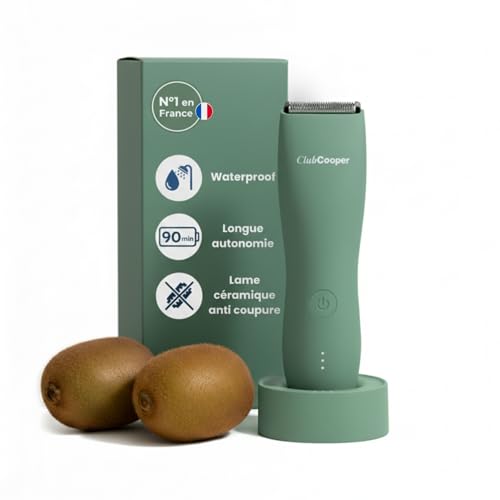 Tondeuse Intime Homme ClubCooper – Anti-Coupures pour Zones Sensibles – Lame Céramique – Waterproof IPX7 – Rasoir Corps Homme Pubis & Testicules – 3...