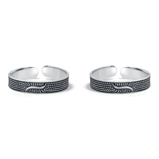 raajraani Pure 925 Sterling Silver Thumb Toe Ring for Women | Bichu Thumb Toe Ring | Oxidised Finish, No stone | Gift for Her (7 gms)-picture-52