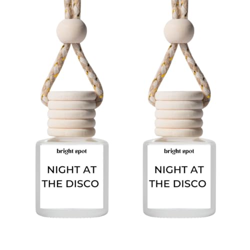 Image of Car Air Freshener - Premium Car Hanging Air Freshener, Long-Lasting Fragrance for Auto and Home (0.2 Fl Oz (Pack of 2), Night at the Disco - Amber, Cedar, Musk)