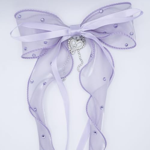 JoJo Siwa Joelle Fairytale Lilac Hair Bow with Rhinestone Infinity Heart Bracelet Girls Hair Clip