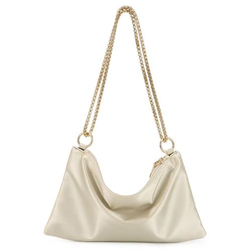Jywmsc Sac de Satin Sac de Soirée Étincelante Pochette Sac de Main Sac d'épaule pour Fête Prom Club Mariage