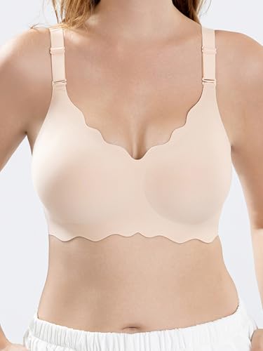 Image of Jelly Bras for Women Push Up Seamless Bralettes Wireless No Underwire Everyday Soft Comfortable Bra T Shirt Bra