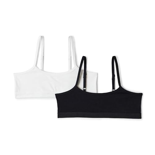 Image of Amazon Essentials Girls' Cotton Jersey Training Bralettes, Pack of 2
