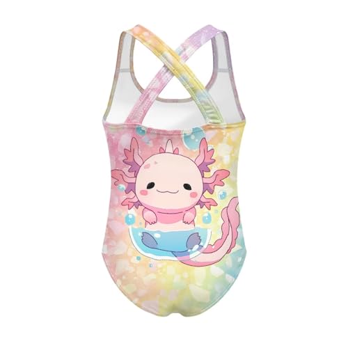 Image of Kid One Piece Swimsuit with Cross Back Girls Summer Sleeveles Swimwear for 5-14 Years