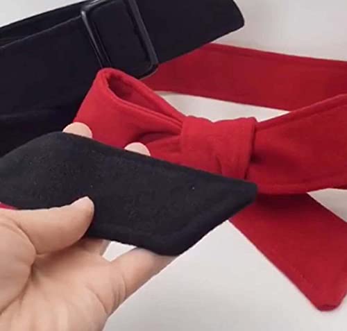 Fendawn Strive Double-Sided Coat Decorative Wide Clothes Belt Bow Tie Black4
