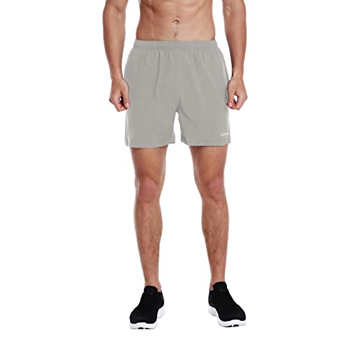 Image of EZRUN Men's 5 Inches Running Workout Shorts Quick Dry Lightweight Athletic Shorts with Liner Zipper Pockets