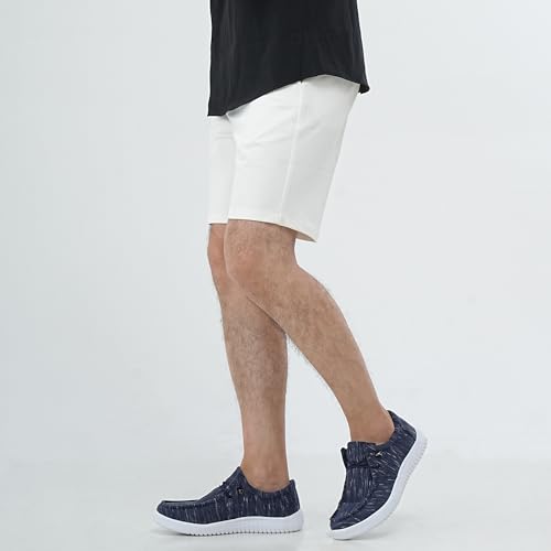 Mens Casual Slip On Loafers - Machine Washable Boat Shoes - Comfortable Moc Toe Shoes for Men Blue 122