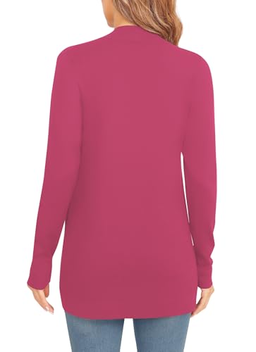 Image of EXCHIC Women's Long Sleeve Lightweight Knit Sweater Cardigan Curved Hem Open Front Cardigans with Pockets