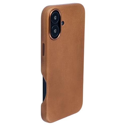 Étui en cuir véritable iPhone 16 Plus avec accès contrôle caméra