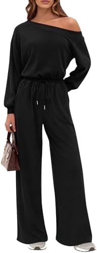 PRETTYGARDEN Long Sleeve Jumpsuit For Women Dressy 2026 Off Shoul...