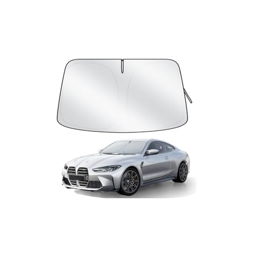 Car Windshield Sun Shade, 300T Thickened Car Window Shades Heat Reflective Interior Cool, Universal Fit for Most Cars SUVs Trucks, Foldable & Portable Design (L (57