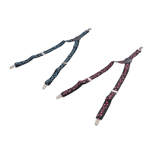 Healeved 2 Pcs Suspender Belt Clip Trouser Strap for Star Print Design for Weddings Parties and Daily Wear Random Color